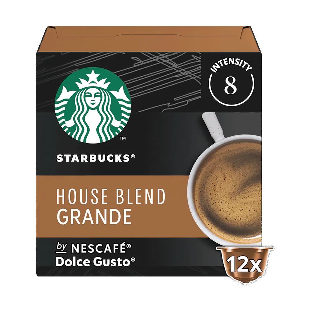 Paquet de 12 capsules Starbucks House Blend Grande compatible Dolce Gusto